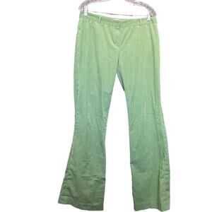Susana Monaco Green Corduroy Wide Leg Flare Pants Trousers‎ Pleated Pockets 10